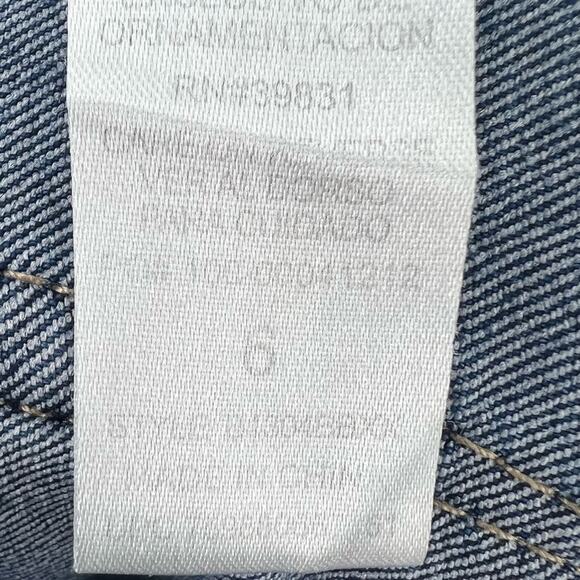 Democracy Ab solution distressed ankle cropped dark wash blue denim jeans - Picture 8 of 10